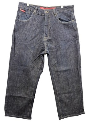 Ecko Unltd Clifton Jeans Mens 36 Dark Indigo Denim 5 Pocket Rhino Logo