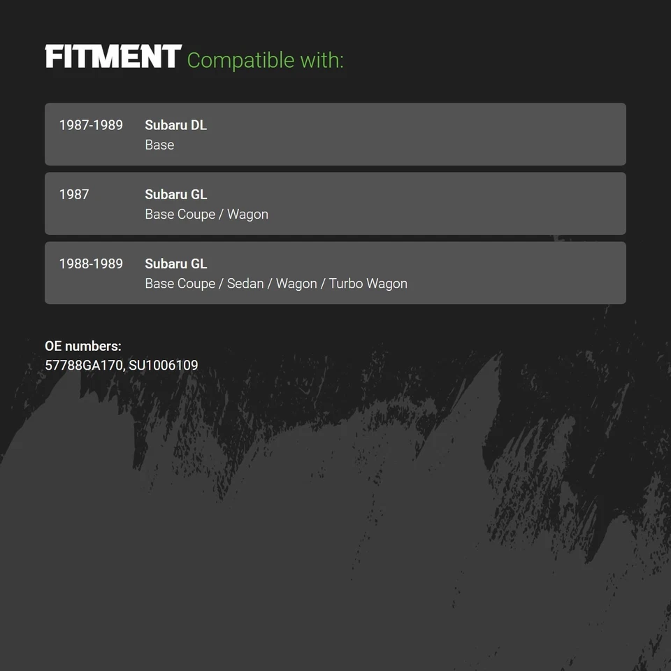 Bumper Reinforcement For Subaru GL 1987-1989 Front Foto 2 de 2