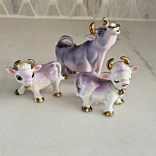 Vintage Ceramic Purple Cow Figurine and Salt ...