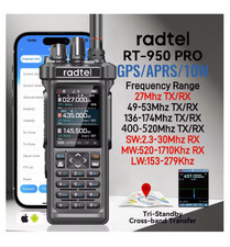Radtel RT-950 PRO Walkie Talkie Ham Radio GPS APRS Bluetooth 10W