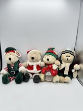 Vintage 2000s Starbucks Christmas Bearista Bear Holiday Christmas Plush Lot