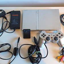 Sony PlayStation 2 PS2 Slim Console PAL Silver Bundle w/ Dualshock 2 Controller
