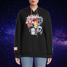 Marvel Avengers DISNEY Junior's size XL 15-17 Graphic Print Hoodie Hoodie Black