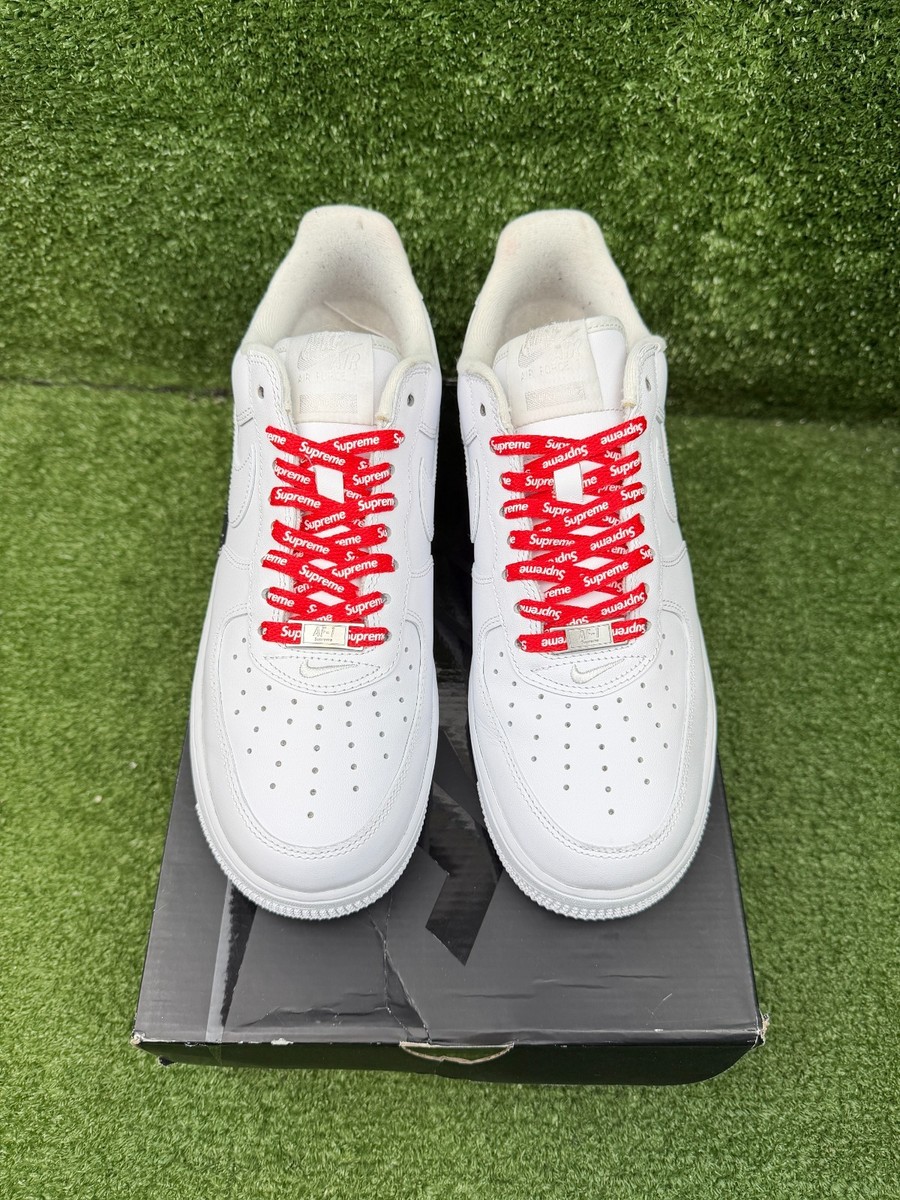 NIKE エアフォース1  シュプリーム Size 9 - Nike Air Force 1 x Supreme Low Box Logo - White