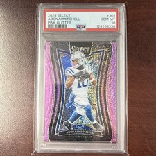2024 PANINI SELECT PINK GLITTER #301 ADONAI MITCHELL ROOKIE RC 11/15 PSA 10