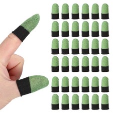 Mobile Gaming Finger Sleeves, 120 Pack Controller Finger Thumb Sleeve, Green