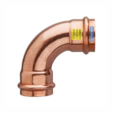 FRABO Pressfitting Kupfer Pressbogen 90 Grad I 12-54mm, Gas Wasser, V Kontur