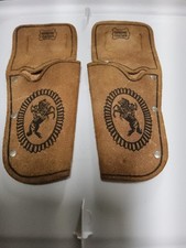 Vintage Toy Cap Gun Genuine Leather Holster's With Horse and Cowboy