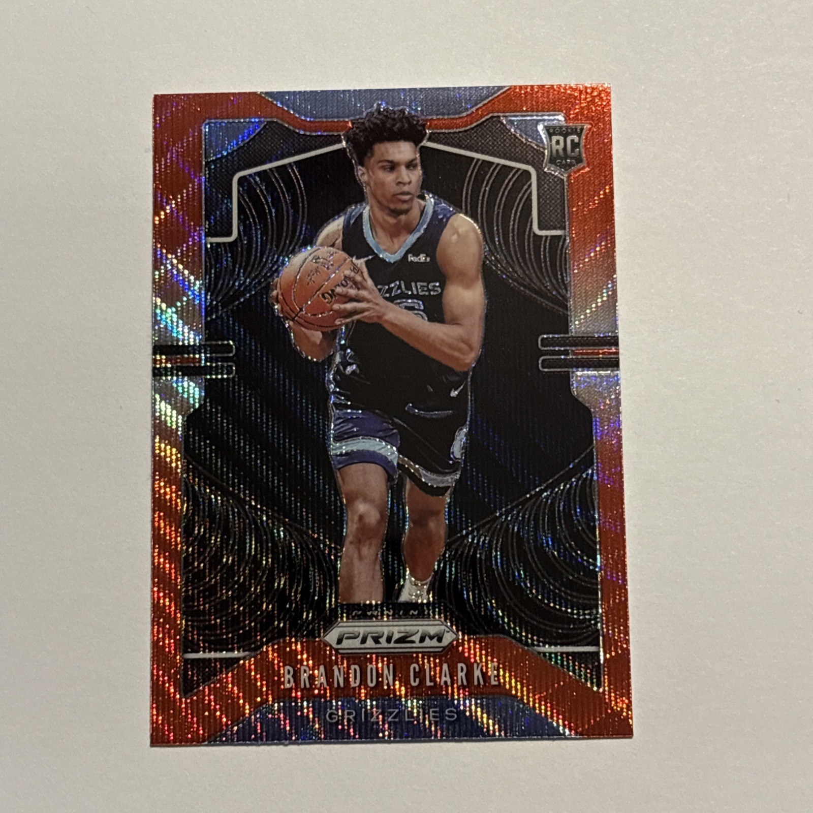 Brandon Clarke 2019-20 Panini Prizm Prizms Ruby Wave Refractor Rookie #266