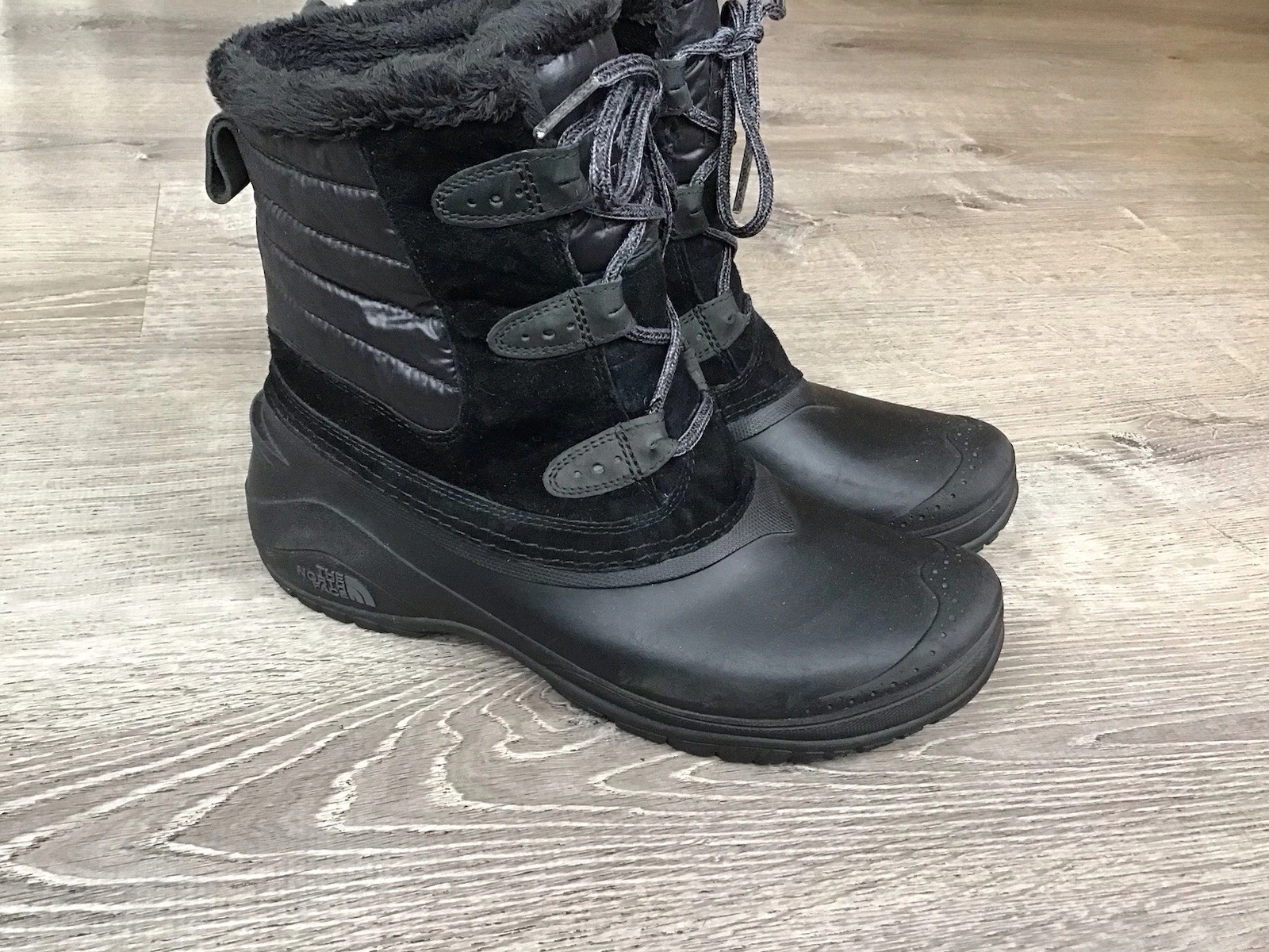 The North Face Shellista Snow Boots Womens Size 9.5 Black Laced Insulated Winter