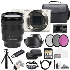 Sony ZV-E10 White Body FE 24-105mm f/4 G OSS Lens 32GB 3 PC Filter- Kit