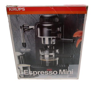 #ad NEW Krups 963 Espresso Mini 4 Cup Cappuccino Machine BLACK Electric Switzerland $158.88