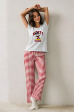 Mickey Mouse Lounge Wear Pyjamas Set Womens Ladies PJ Cotton Nightwear Size