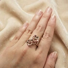 Boutique Rose Pink Sapphire 0.2Ct 925 Sterling Silver Rose Gold Rings Size 7