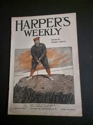 1912 Harper s Weekly Aug 31   William Taft Golf Caricature Cover   Election