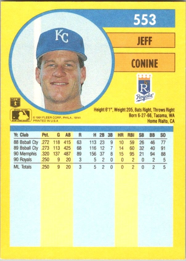 1991 Fleer #553b Jeff Conine | eBay