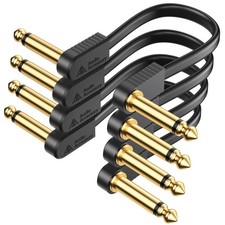 AA AUDIO ACCESSORY Kevlar Reinforced Guitar 15cm (6 Inch), 4 Pack, Black