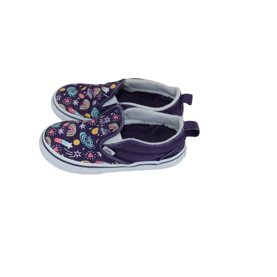 Zapatos sin cordones Vans para niños púrpura con estampado de galaxia espacial talla 10 Foto 4 de 4