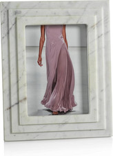 Clermont 5x7 White Marble Photo Frames - Elegant Decor for Your Memories