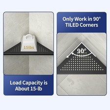 Corner Shower Shelf 2 Pack, 304 Stainless Steel Shelf for Bathroom, 10'' Grout