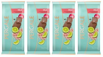 4 PERGALE Milk Chocolate Bars with Lime & Himalayan Salt 85g 3oz