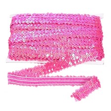 10 Yard x 1.2 Inch Elastic Sequins Trim Flat Sequin Strip Paillette Soft Rose