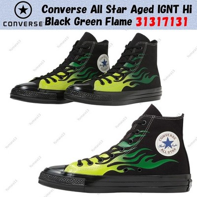 Converse All Star Aged IGNT Hi Black Green Flame 31317131 Men's