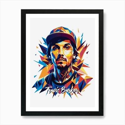 Travis Barker Blink 182 04 Portrait gerahmtes Wandbild Poster Leinwanddruck Bild