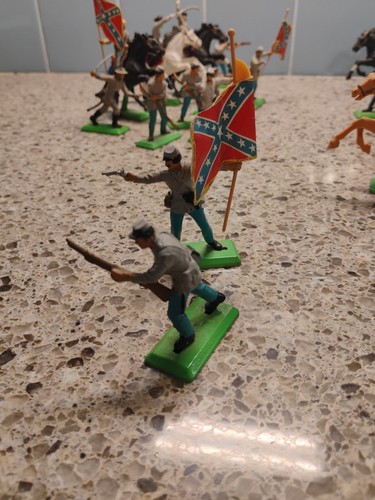 26 Vintage Britains Detail 1971 Confederate Union Civil War Mounted Infantry Lot - Picture 5 of 18