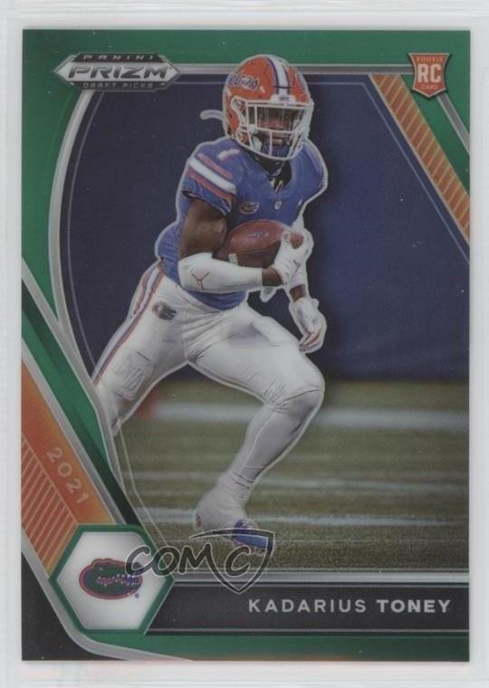 2021 Panini Prizm Draft Picks Green Prizm Kadarius Toney #117 Rookie RC 0l1