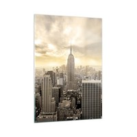 Wandbilder 50X70Cm Glasbild Stadt Wolkenkratzer Manhattan New York Bilder