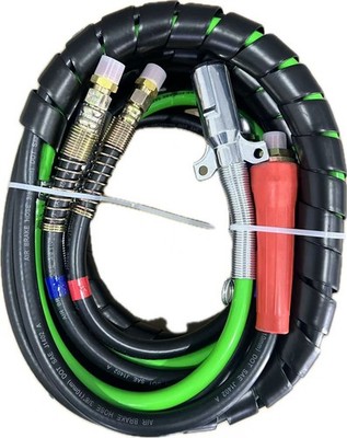12Ft 3 in 1 ABS & Air Power Line Hose Kit Wrap 7 Way Electrical Cable  Air lines