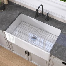 GETPRO Farmhouse Sink 33 Inch Fireclay White Kitchen Sink Apron Front Large