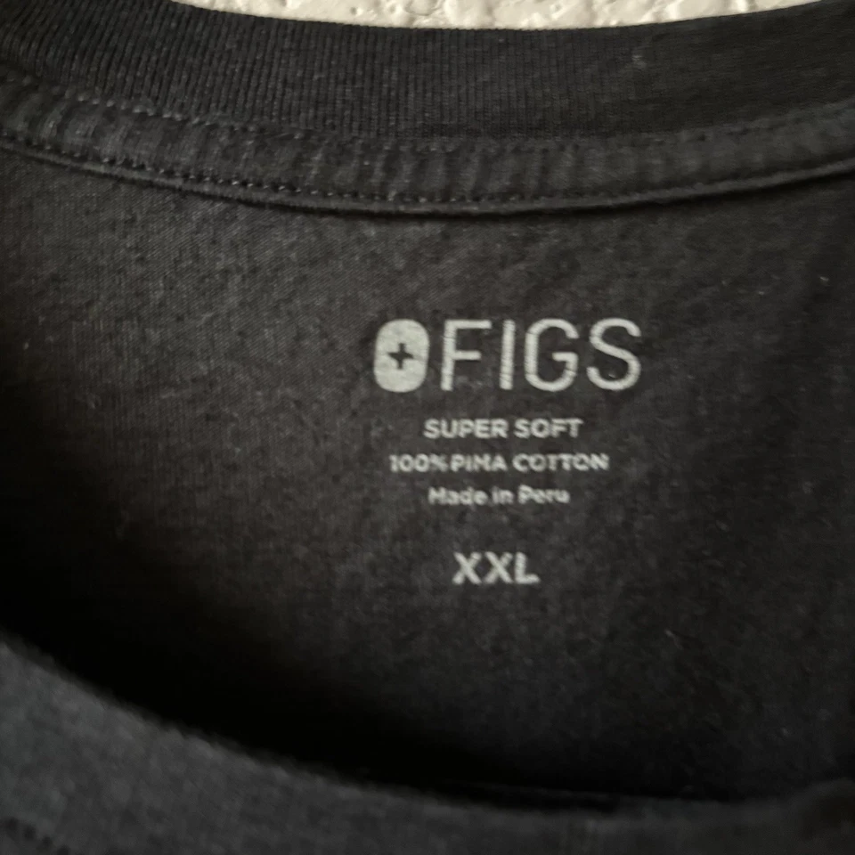 Camisa Súper Suave Figs Underscrub Para Hombres Talla XXL Negra Manga Larga Algodón Pima Foto 3 de 4