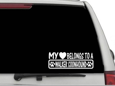 MY HEART BELONGS TO A WALKER COONHOUND Decal Sticker CW4322
