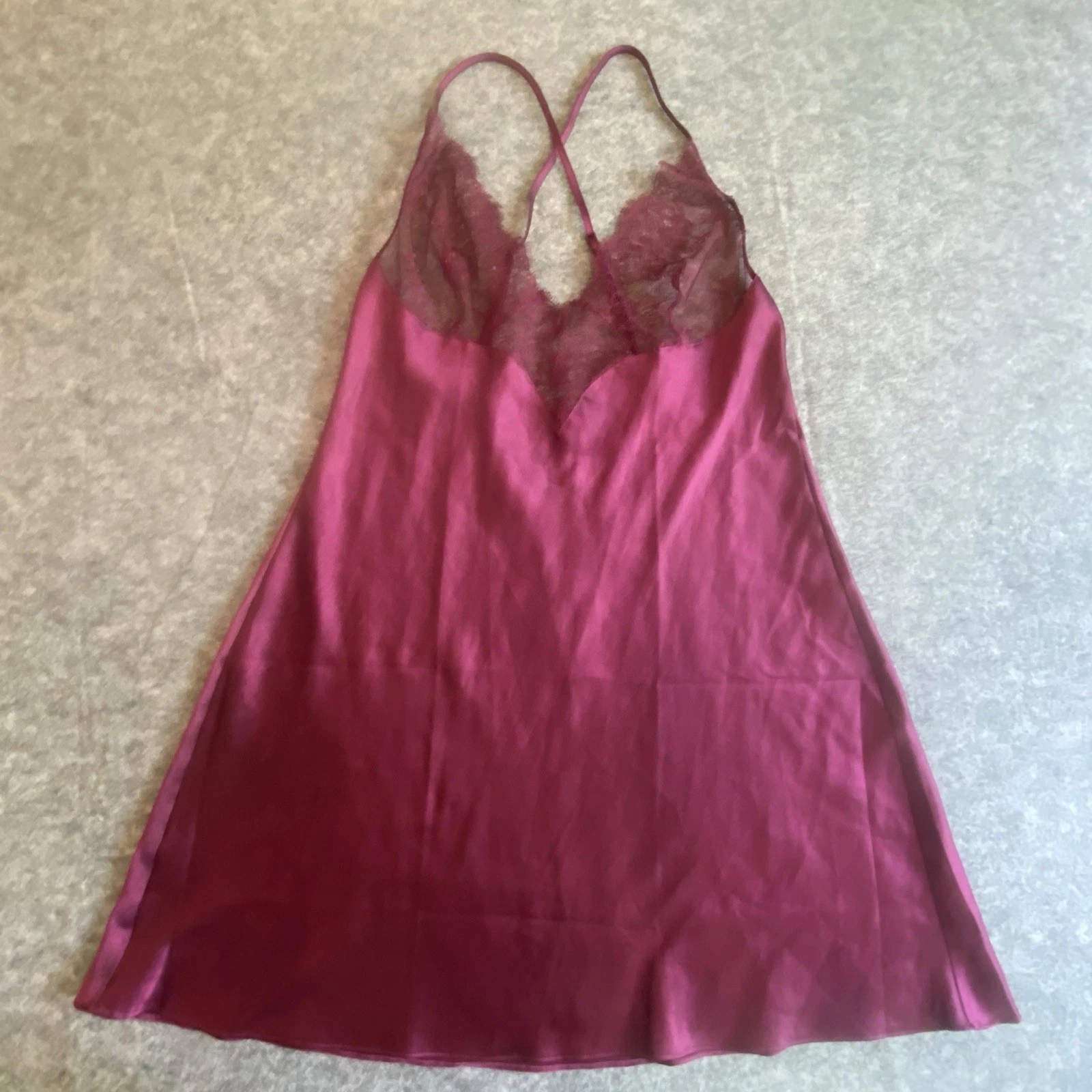 UNDERCOVER Abito vestito Victorias Secret Chemise medio pizzo trasparente slip ritaglio croce marrone