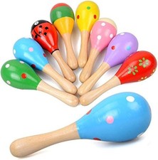 Small Wooden Maracas Toy, Egg Rattle, Kids Gift, Sand Hammer Toy Random Color