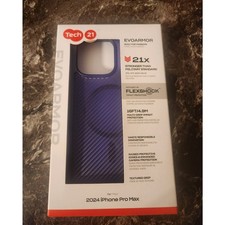 Tech21 EvoArmor iPhone 16 Pro Max Case - Blue Carbon Fiber - MagSafe - NIB