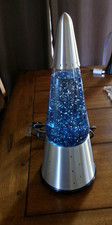 Vtg Lava Lite Wizard Blue Glitter Lamp Stars/Moon Silver 15.5" Beauty