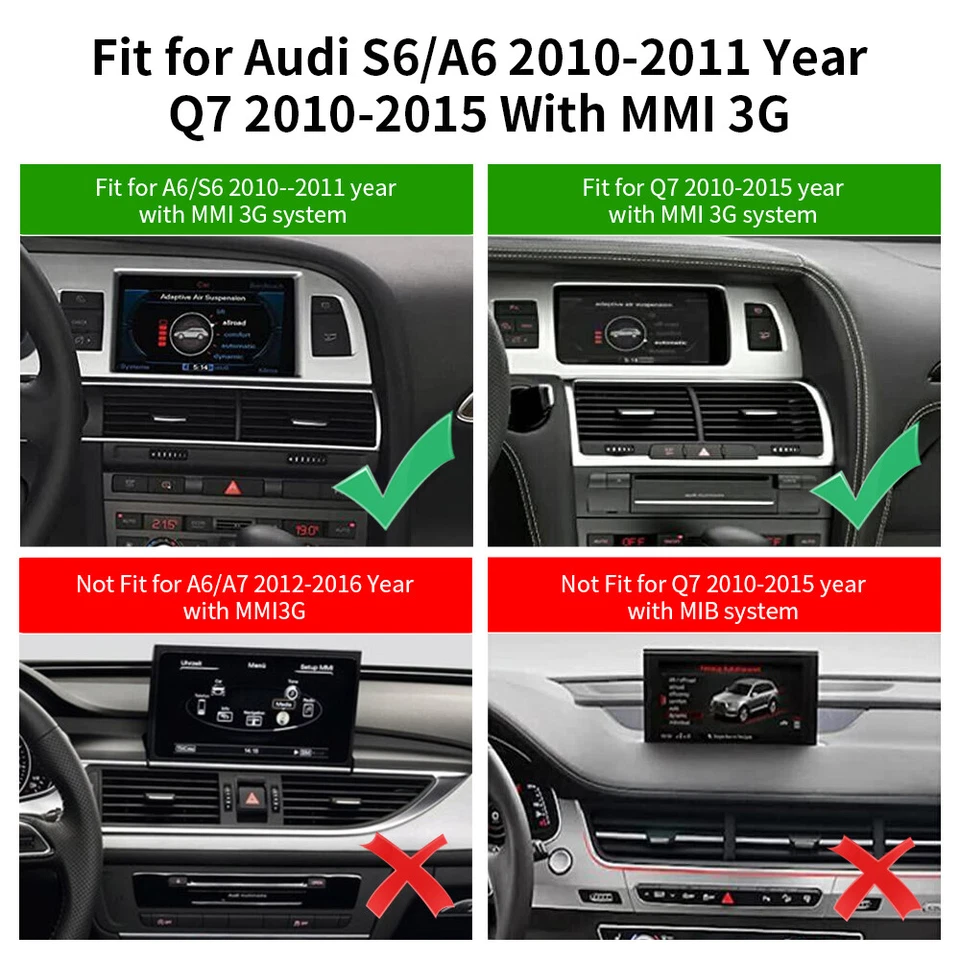 Kit de modernización inalámbrico Android Auto Carplay para Audi A6 S6 2010-2011 Q7 2010-2015 Foto 2 de 4