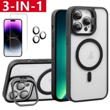 For iPhone 16 15 14 13 12 Pro Max Shockproof Case &Screen Protector & Camera Len