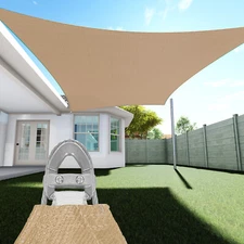 13-19' Sun Shade Sail Steel Wire Rectangle Cover Canopy Outdoor Garden Sand