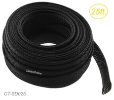 25ft 1" 25.4mm Diameter 150 Expandable Braided Sleeving, CT-SD025