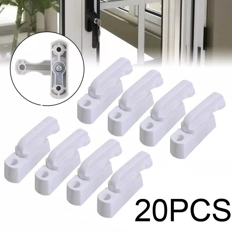 8-Pack White Sash Jammers For UPVC & Wooden Doors/Windows – Security Locks With 16 Screws, 65x60mm – Easy DIY Install, Durable Plastic