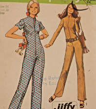Simplicity 9142 Miss Zipper Front Jumpsuit Size 16 B: 38Complete