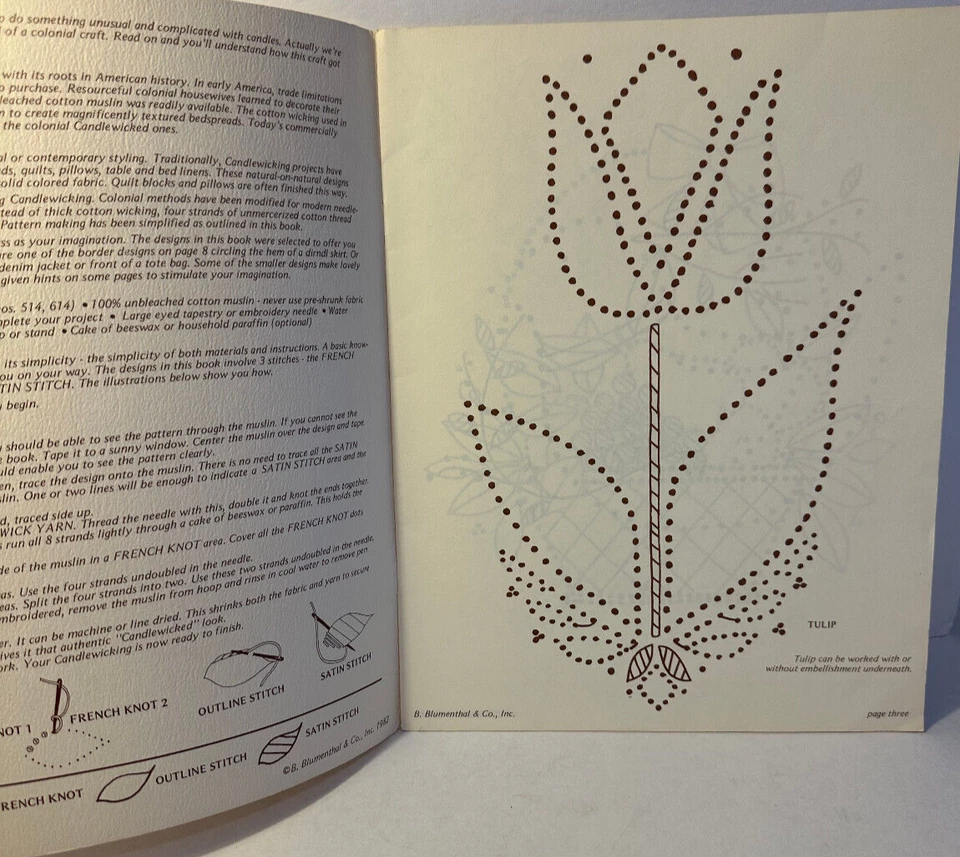 CANDLEWICK DESIGN BOOK. LILY CRAFT PRODUCTS. CANDLEWICKING DESIGN 1982 - Image 3 of 3