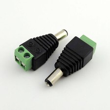 10x DC Power 5.5mm x 2.5mm Male CCTV Video LED Balun Terminals Connector Adapter