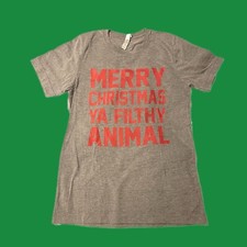Merry Christmas Ya Filthy Animal Shirt S Home Alone - Gray