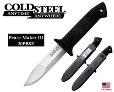 Cold Steel 4" Fixed Blade Knife Peace Maker III Secure-Ex Clip Sheath 20PBS
