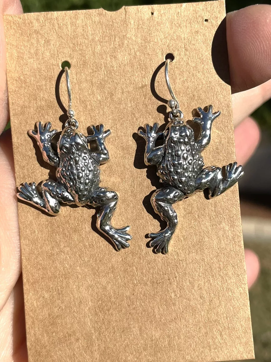 Frog dangle earrings deals